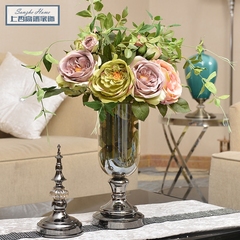 欧式客厅餐厅现代简约摆设花艺套装家居装饰品新古典干花花器花瓶