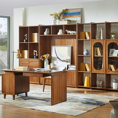 北欧实木书桌办公桌写字台简约现在书房书桌书柜组合书房家具