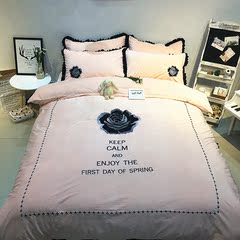 韩版珊瑚绒四件套加厚宝宝绒贴布绣床单被套水晶绒刺绣床上用品