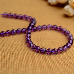 天然水晶diy饰品手工配件 64刻面紫水晶散珠半成品
