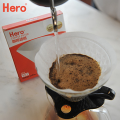 hero咖啡滤纸 滴漏式手冲咖啡过滤纸  美式机手冲壶v型过滤纸50片