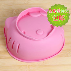 新品批发【正的】硅胶蛋糕模---粉色猫头ZDKP2102