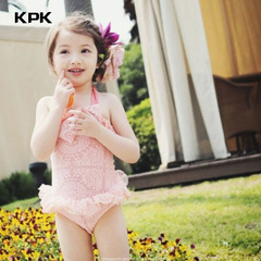 2016新款韩国可爱女童泳衣儿童连体婴幼儿宝宝公主蕾丝女孩游泳装