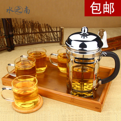 耐高温玻璃茶壶咖啡壶不锈钢法压壶法式滤压家用泡茶壶冲茶器包邮