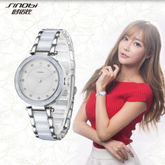 时诺比女表9645韩式时尚大气表盘个性镶钻水钻腕表女款简约气质款