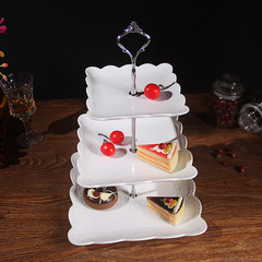 欧式陶瓷三层水果盘 蛋糕架蛋糕盘下午茶点心盘 生日结婚礼物包邮