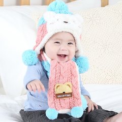 婴儿帽子秋冬6-12个月新生儿毛线帽透气帽男女童加绒帽宝宝帽子女