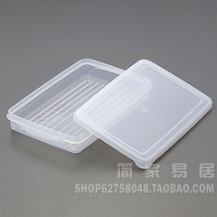 日本进口薄切肉片鱼片 冷冻冷藏保鲜盒 鲜肉密封盒 微波炉解冻盒