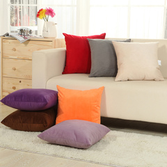 新款置家天鹅绒沙发抱枕素色纯色靠垫套椅子坐垫靠背靠腰枕含芯