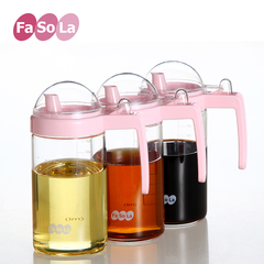 FaSoLa玻璃油壶油瓶厨房防漏耐热香油酱油醋瓶塑料防尘带盖
