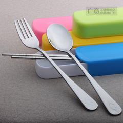 便携餐具学生上班旅行随身不锈钢餐具筷子勺子叉子三件套勺筷套装