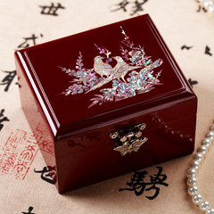 七公主 螺钿漆器韩国公主木质珠宝盒饰品盒首饰盒子 送女朋友礼物
