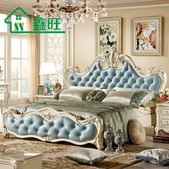 珍珠亮光系列欧式床双人实木床 法式韩式床高箱床1.8米公主田园床