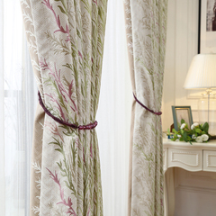 现代简约卧室客厅优雅清新花卉定制窗帘窗纱小美欧乡村遮光布环保