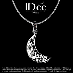法国IDee情侣项链时尚短款月亮吊坠百搭925银饰品 创意新年礼物