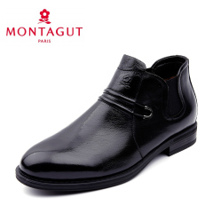 Montagut/梦特娇梦特娇专柜正品舒适套脚加棉保暖真皮男鞋