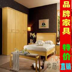 中式风格卧房实木床 简约现代泰国进口橡木床 原木色高箱床 5301