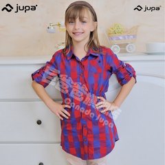 加拿大jupa巨爸爸儿童秋装女童长袖衬衫JUPA女孩纯棉格子衬衣