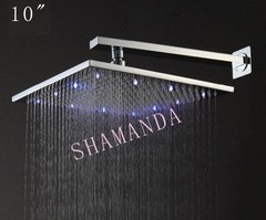莎曼达卫浴 全铜 10寸(250MM)LED雨淋花洒 LED顶喷花洒 20012