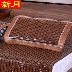 新月新款夏季无毒烘碳麻将竹凉席枕头套一对单双人枕片巾特价包邮