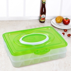 速冻饺子盒冰箱保鲜盒冷藏食物不粘收纳盒可以微波分格饺子托盘