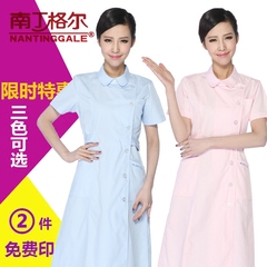 南丁格尔韩版护士服夏装粉色短袖修身薄款白大褂美容工作服导医服