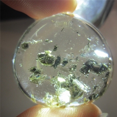 天然绿云母异象异象水晶吊坠 晶体通透 教学科研标本 值得你拥有