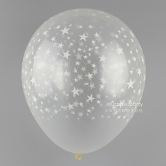 12寸星星透明飘空气球 儿童生日派对宝宝百日宴布置装饰用品