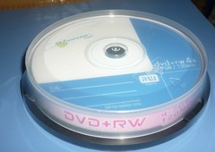 罗马光盘 香蕉 DVD RW 4X 10片 可擦写DVD刻录盘 DVD空白光碟
