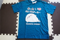 日本进口 棉质T恤男短袖宽松LINE表情海狮喵星人卡通小话语