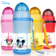 Disney/迪士尼儿童喝水杯学生水瓶防漏小孩饮水壶吸管杯4132包邮