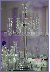 欧式皇室贵宾用品五头单层水晶烛台中国现代婚礼婚庆专用摆件路引