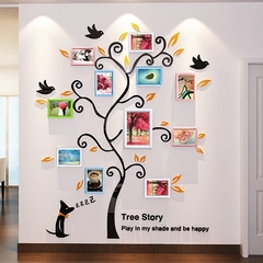创意相片墙幸福树照片墙儿童房装饰简约现代客厅相框挂墙多框组合