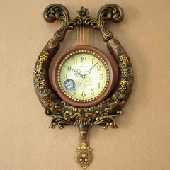 欧式复古挂钟客厅超大号时尚创意钟表静音时钟壁钟个性摇摆豪华钟