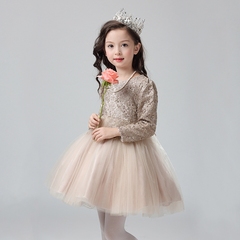 韩国女童秋冬长袖连衣裙韩版儿童服装元旦表演女裙子圣诞节公主裙