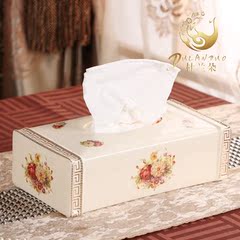 杜兰朵 奢华欧式纸巾盒陶瓷客厅田园创意家居日用复古装饰抽纸盒