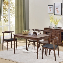 美式实木餐桌现代简约橡木餐桌椅组合特价小户型餐厅长方形餐台