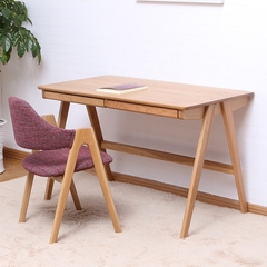实木书桌1.2米橡木带抽屉电脑桌办公桌日式家用简约写字学习桌